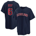 Cleveland Guardians #6 David Fry Player Navy BFRAILEY Game Home Stitched Jerseys