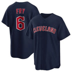 Cleveland Guardians #6 David Fry Player Navy BFRAILEY Game Home Stitched Jerseys