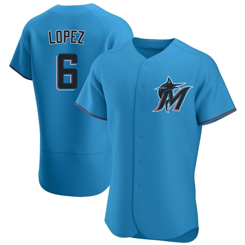 Miami Marlins #6 Otto Lopez Player Blue BFRAILEY Home Limited Elite Stitched Jerseys