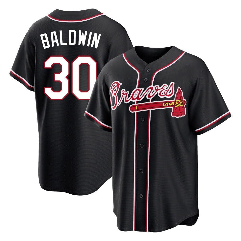 Atlanta Braves #30 Drake Baldwin Player Black BFRAILEY Fashion Out Game Stitched Jerseys