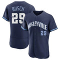 Chicago Cubs #29 Michael Busch Player Navy BFRAILEY City Connect Limited Elite Home Stitched Jerseys