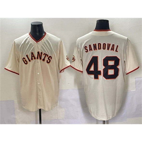 San Francisco Giants #48 Pablo Sandoval Cream BFRAILEY 2024 Home Limited Stitched Jersey