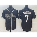 Chicago White Sox #7 Tim Anderson Number Black BFRAILEY Cool Base Stitched Jersey