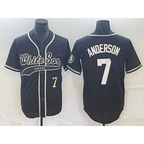 Chicago White Sox #7 Tim Anderson Number Black BFRAILEY Cool Base Stitched Jersey