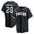 Arizona Diamondbacks #20 Luis Gonzalez Player Black BFRAILEY Game Home Stitched Jerseys