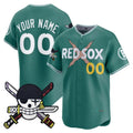Custom Boston Red Sox x One Piece Green BFRAILEY Zoro Patch Vapor Premier Limited Jersey - Stitched