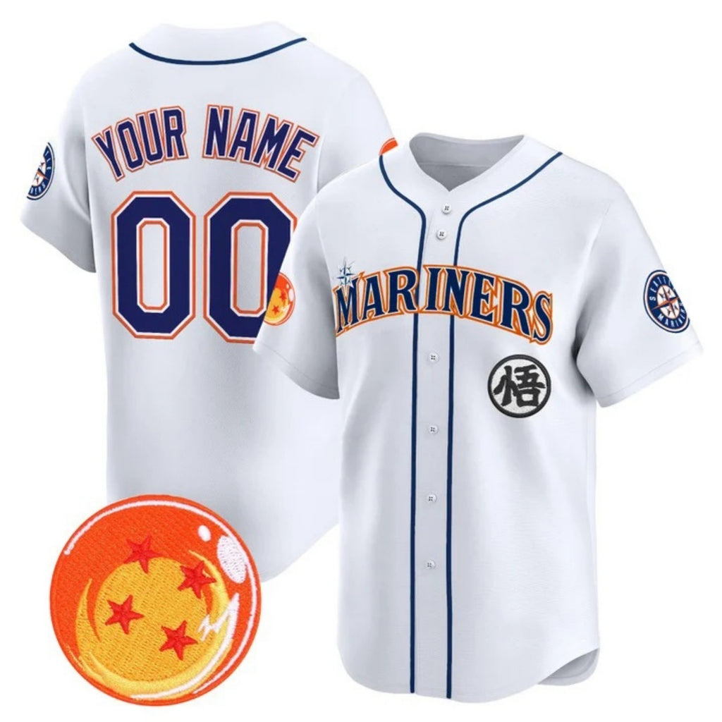 Custom Seattle Mariners x Dragon Ball White BFRAILEY Vapor Premier Limited Jersey - All Stitched