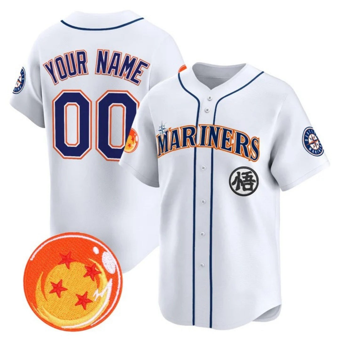 Custom Seattle Mariners x Dragon Ball White BFRAILEY Vapor Premier Limited Jersey - All Stitched
