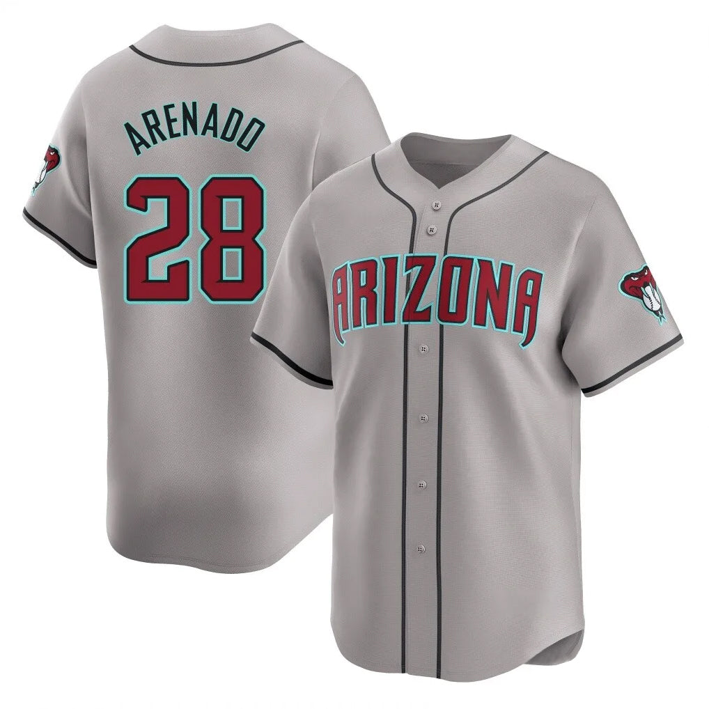 Arizona Diamondbacks #28 Nolan Arenado Player Gray BFRAILEY Road Limited Home Game Stitched Jerseys