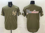 New York Yankees Team Big Logo Olive BFRAILEY 2026 Armed Forces Day Stitched Jersey