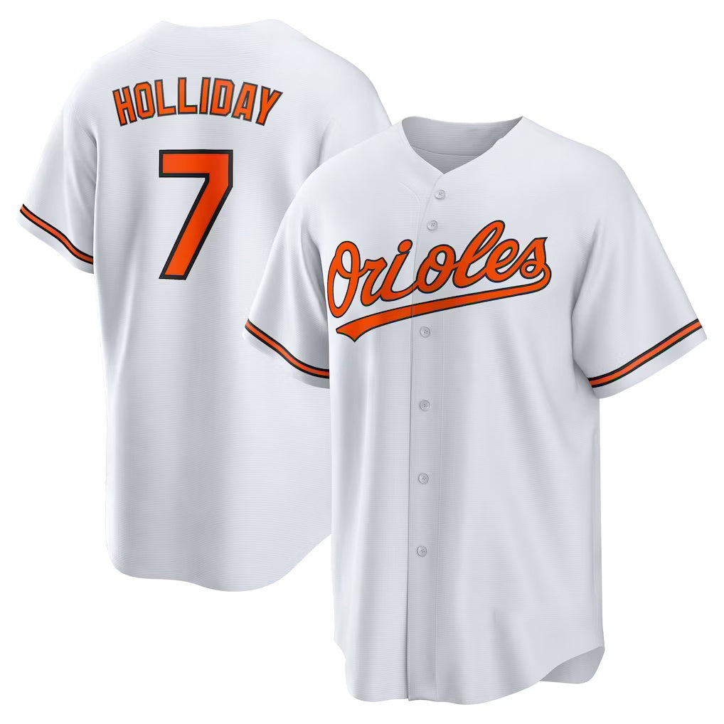 Baltimore Orioles #7 Jackson Holliday White BFRAILEY Home Replica Player Jersey