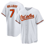 Baltimore Orioles #7 Jackson Holliday White BFRAILEY Home Replica Player Jersey