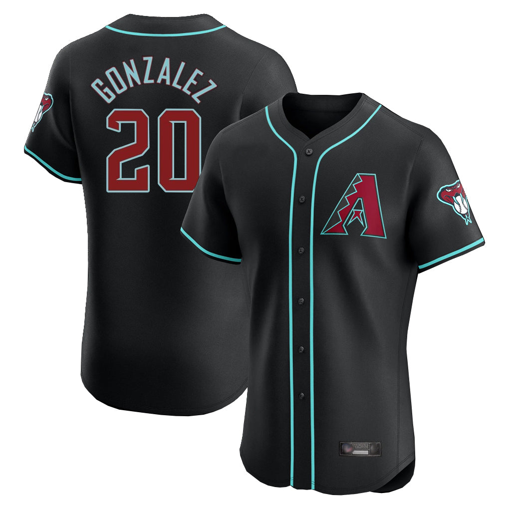Arizona Diamondbacks #20 Luis Gonzalez Player Black BFRAILEY Limited Elite Home Game Stitched Jerseys