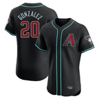 Arizona Diamondbacks #20 Luis Gonzalez Player Black BFRAILEY Limited Elite Home Game Stitched Jerseys