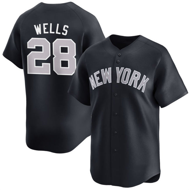 New York Yankees #28 Austin Wells Navy BFRAILEY 2025 Alternate Limited Stitched Jersey