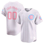 Custom Chicago Cubs Bubblegum Pink Vapor Premier Limited Jersey ¨C White Pinstripe BFRAILEY
