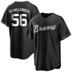 Atlanta Braves #56 Spencer Schwellenbach Player Black BFRAILEY Home Game Stitched Jerseys