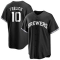 Milwaukee Brewers #10 Sal Frelick Player Black BFRAILEY Game Home Stitched Jerseys