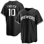 Milwaukee Brewers #10 Sal Frelick Player Black BFRAILEY Game Home Stitched Jerseys