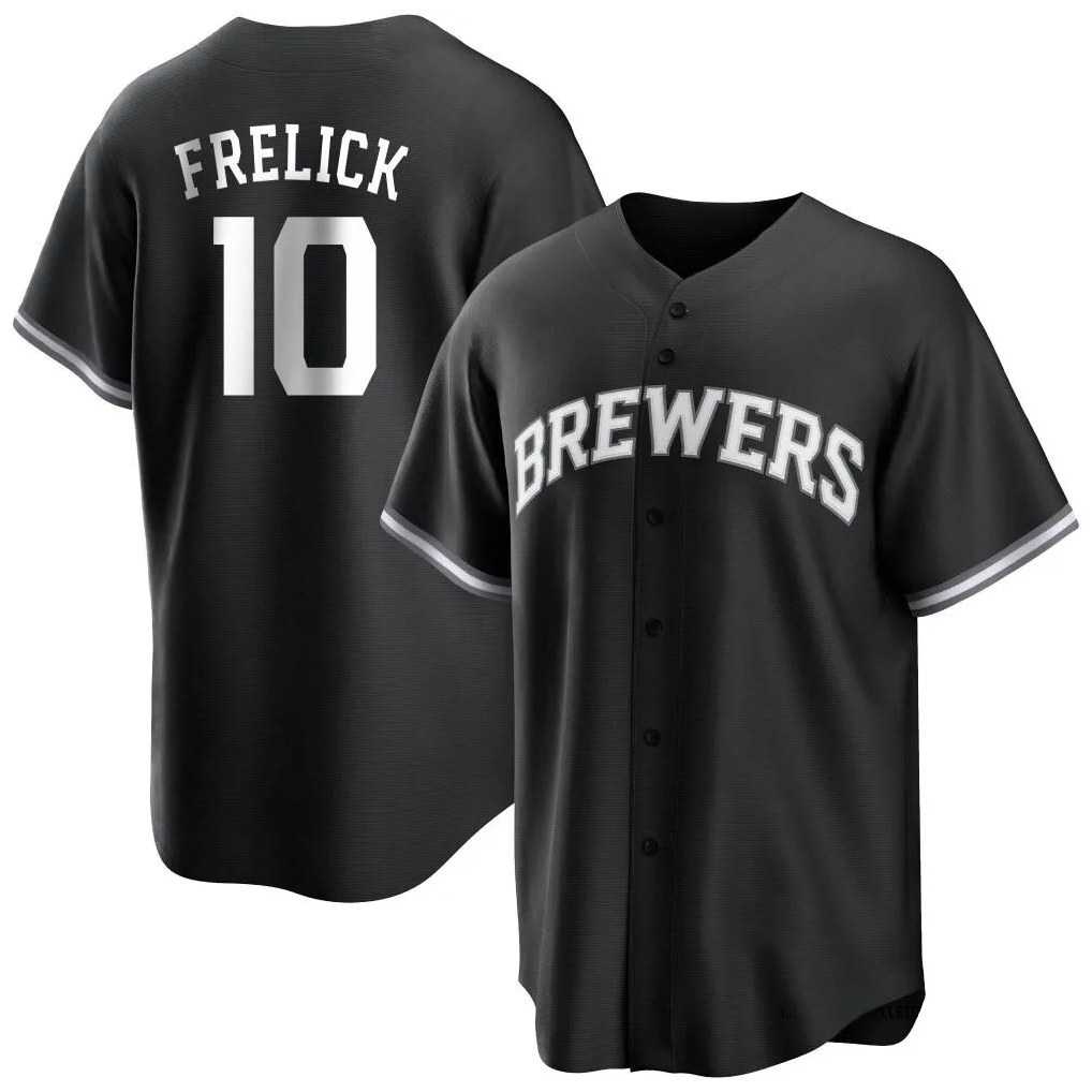Milwaukee Brewers #10 Sal Frelick Player Black BFRAILEY Game Home Stitched Jerseys