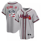 Atlanta Braves #13 Ronald Acuna Jr Player Gray BFRAILEY USA 250 Fourth Of July Limited Home Game Stitched Jerseys