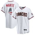 Arizona Diamondbacks #4 Ketel Marte Player White BFRAILEY USA 250 Fourth of July Home Game Stitched Jerseys