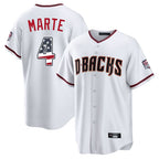 Arizona Diamondbacks #4 Ketel Marte Player White BFRAILEY USA 250 Fourth of July Home Game Stitched Jerseys