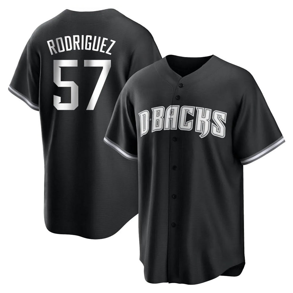 Arizona Diamondbacks #57 Eduardo Rodriguez Player Black BFRAILEY Game Home Stitched Jerseys