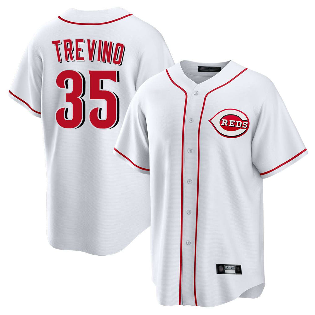 Cincinnati Reds #35 Jose Trevino Player White BFRAILEY Game Home Stitched Jerseys