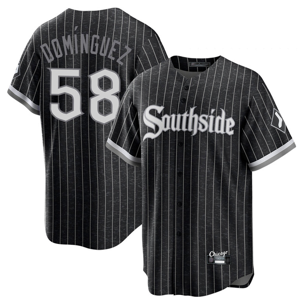 Chicago White Sox #58 Seranthony Dominguez Player Black BFRAILEY City Connect Home Game Stitched Jerseys