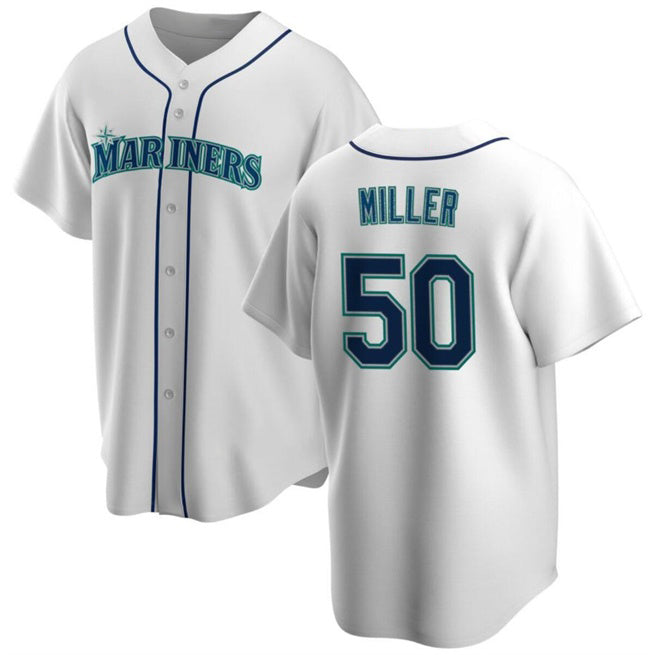 Seattle Mariners #50 Edgar Martinez White BFRAILEY Cool Base Stitched jersey