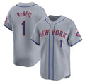 New York Mets #1 Jeff McNeil 2024 Gray BFRAILEY Away Limited Stitched Jersey
