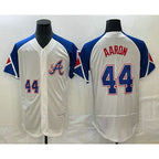 Atlanta Braves #44 Hank Aaron Number White BFRAILEY 2023 City Connect Flex Base Stitched Jersey
