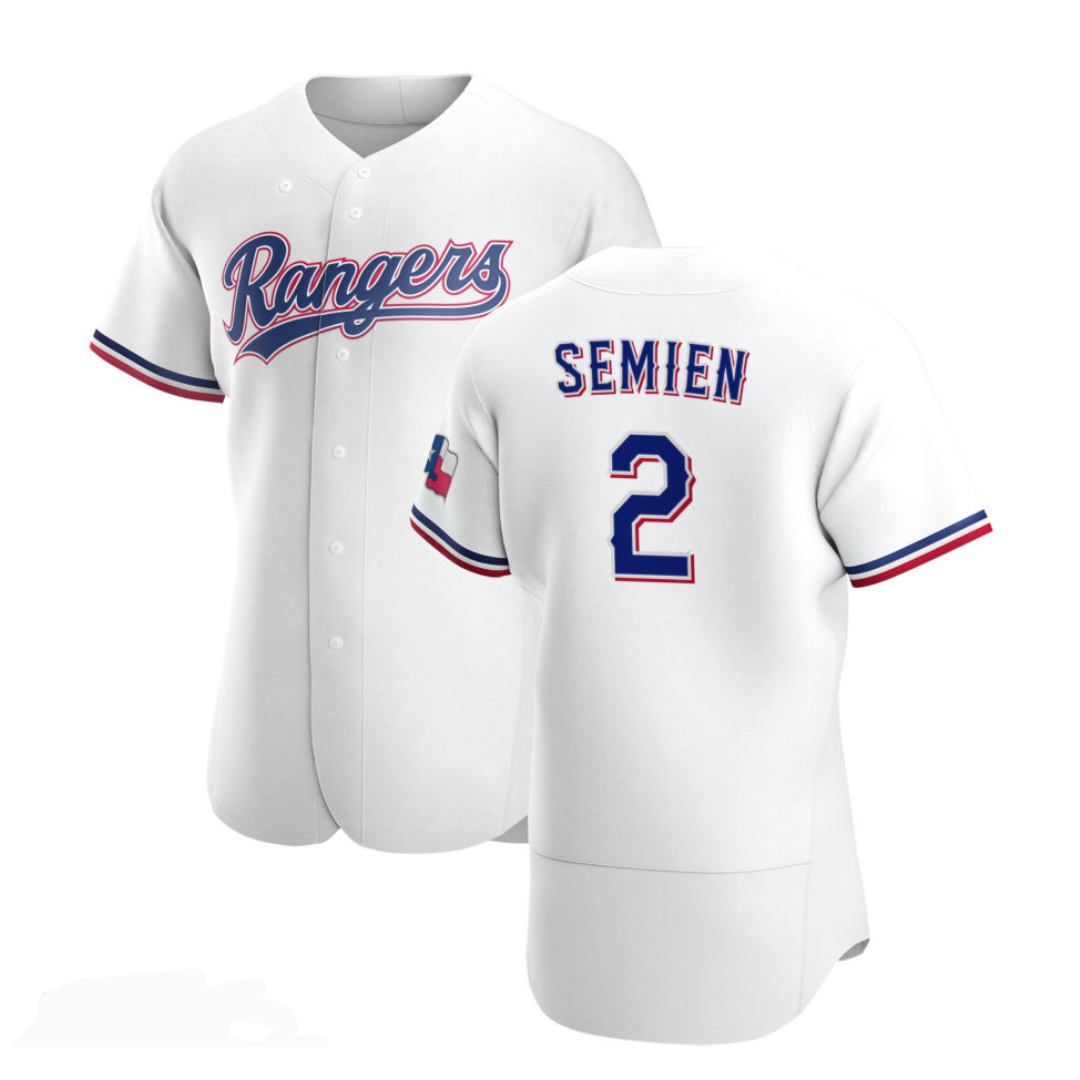 Texas Rangers #2 Marcus Semien White BFRAILEY Stitched Flex Base Jersey