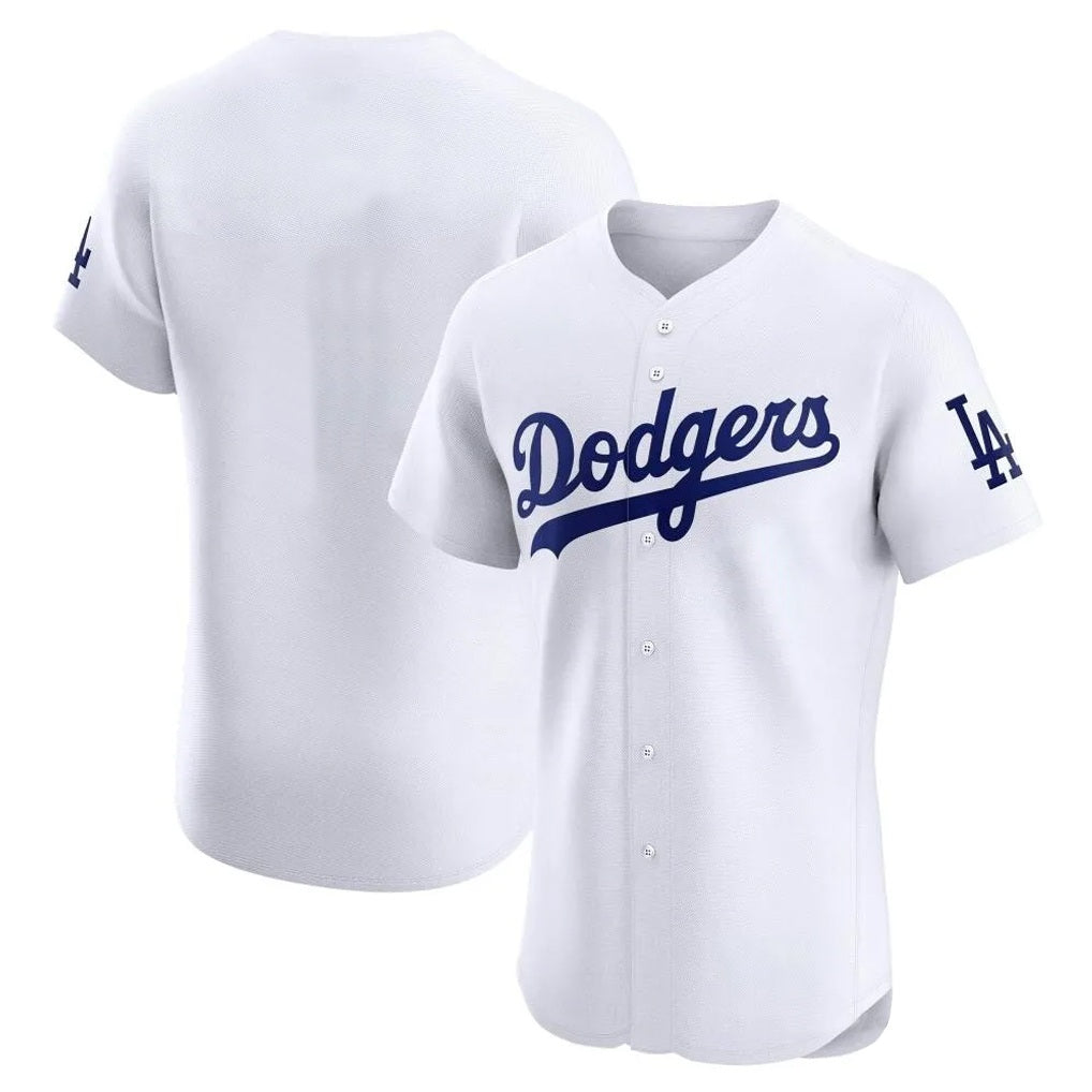 Los Angeles Dodgers Blank Player White BFRAILEY Limited Elite Home Stitched Jerseys