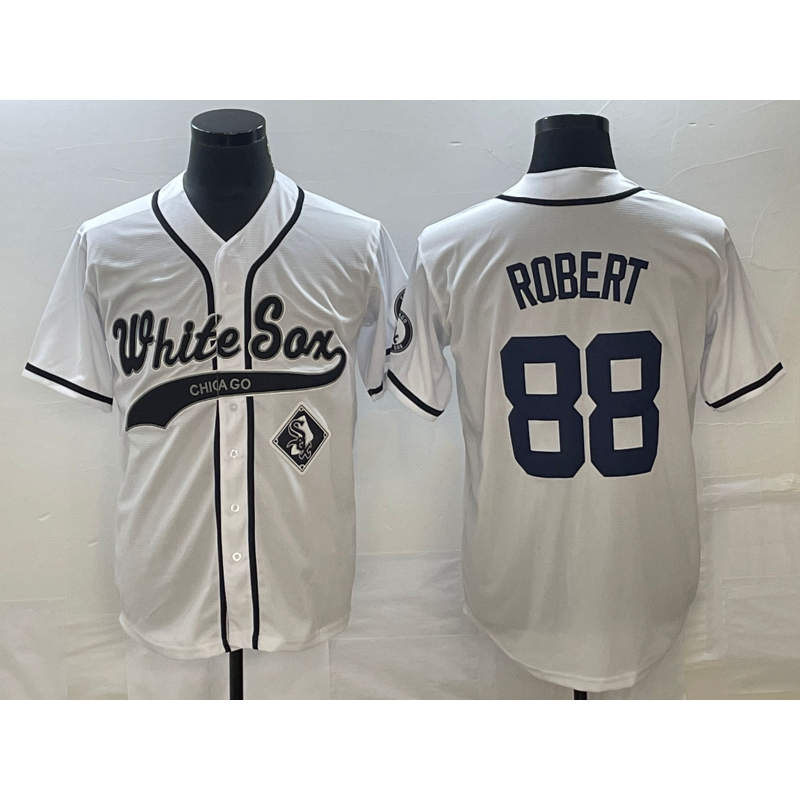 Chicago White Sox #88 Luis Robert White BFRAILEY Cool Base Stitched Jersey