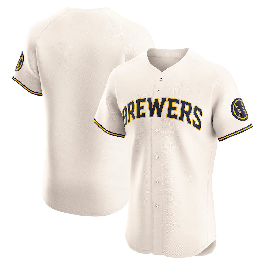 Milwaukee Brewers Cream BFRAILEY Home Elite Jersey