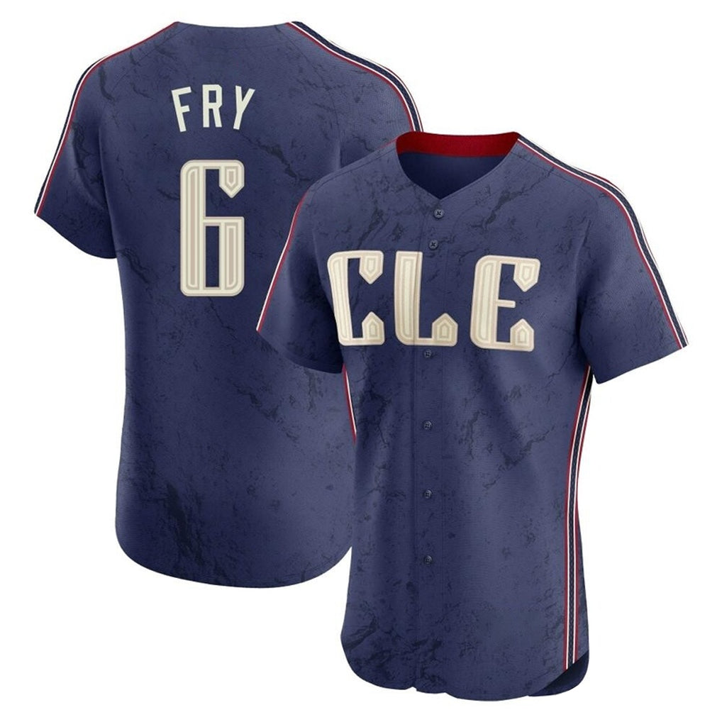 Cleveland Guardians #6 David Fry Player Navy BFRAILEY City Connect Limited Elite Home Stitched Jerseys