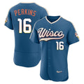 Milwaukee Brewers #16 Blake Perkins Player Blue BFRAILEY 2026 City Connect Home Limited Elite Stitched Jerseys