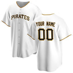 Custom Pittsburgh Pirates White BFRAILEY Home Replica Jersey