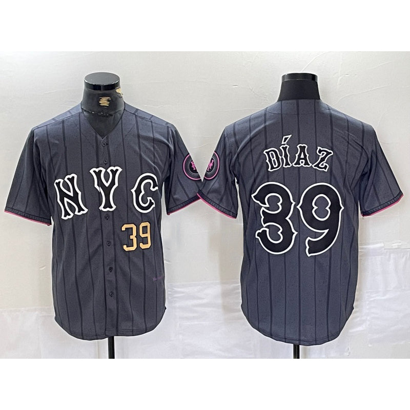 New York Mets #39 Edwin Diaz Gray BFRAILEY 2024 City Connect Cool Base Jersey 3