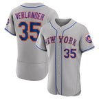 New York Mets #35 Justin Verlander Gray BFRAILEY Flex Base Stitched Jersey