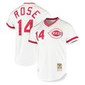 Cincinnati Reds #14 Pete Rose Player White BFRAILEY Mitchell & Ness Throwback Cooperstown Mesh T-shirt Game Stitched Jerseys