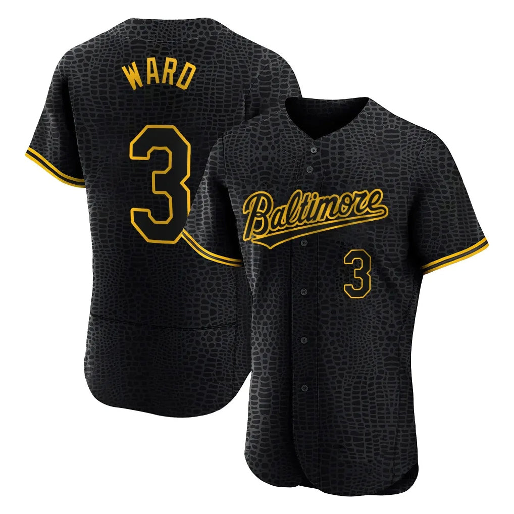 Baltimore Orioles #3 Taylor Ward Player Black BFRAILEY Snake Skin City Limited Elite Home Stitched Jerseys