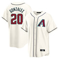 Arizona Diamondbacks #20 Luis Gonzalez Player Cream BFRAILEY Home Game Stitched Jerseys