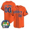 Custom Houston Astros Orbit Patch Vapor Premier Limited Jersey ¨C Orange BFRAILEY