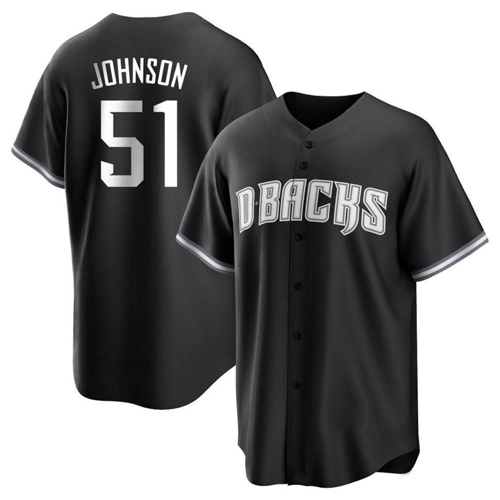 Arizona Diamondbacks #51 Randy Johnson Player Black BFRAILEY Game Home Stitched Jerseys