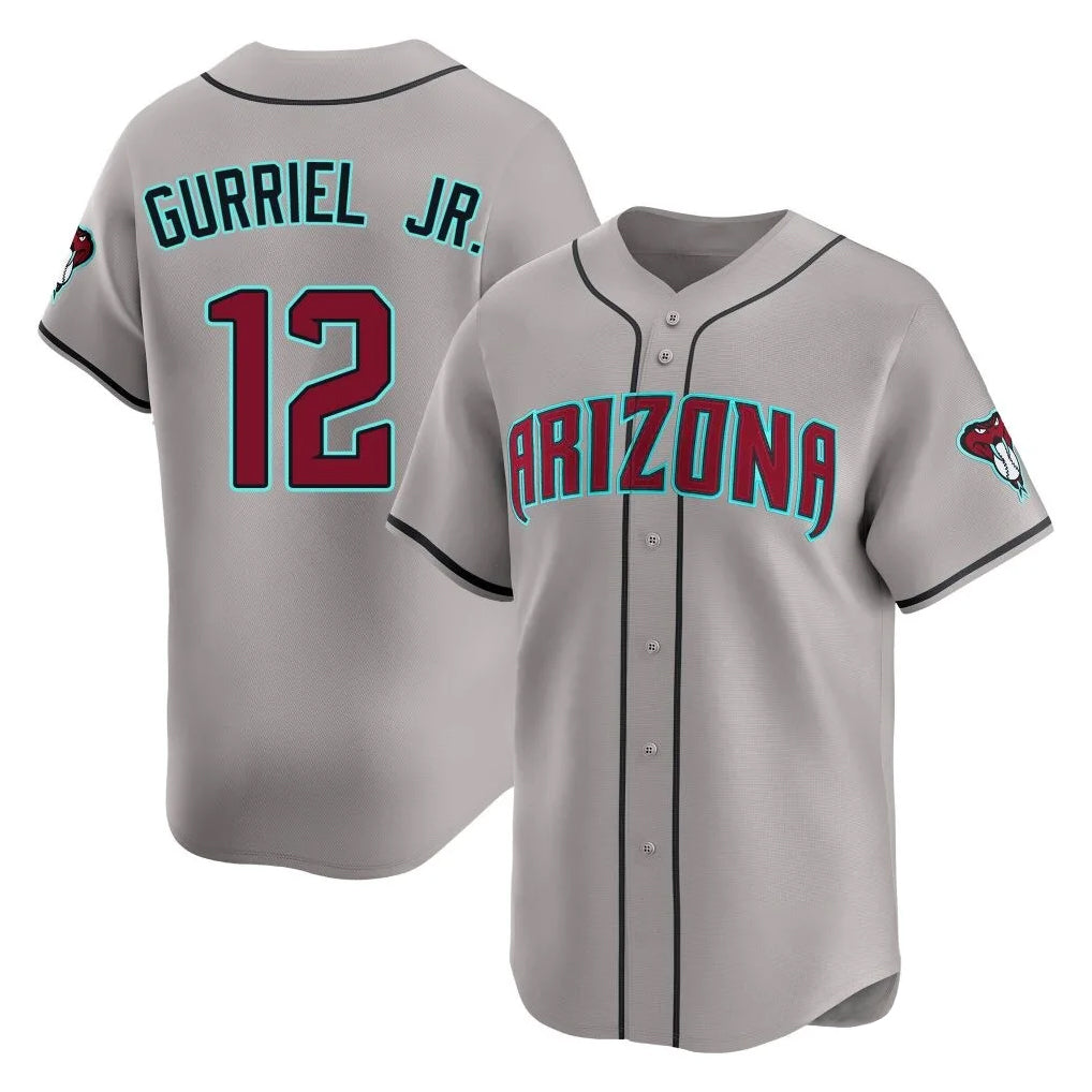 Arizona Diamondbacks #12 Lourdes Gurriel Jr Player Gray BFRAILEY Road Limited Home Game Stitched Jerseys