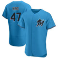 Miami Marlins #47 John King Player Blue BFRAILEY Home Limited Elite Stitched Jerseys
