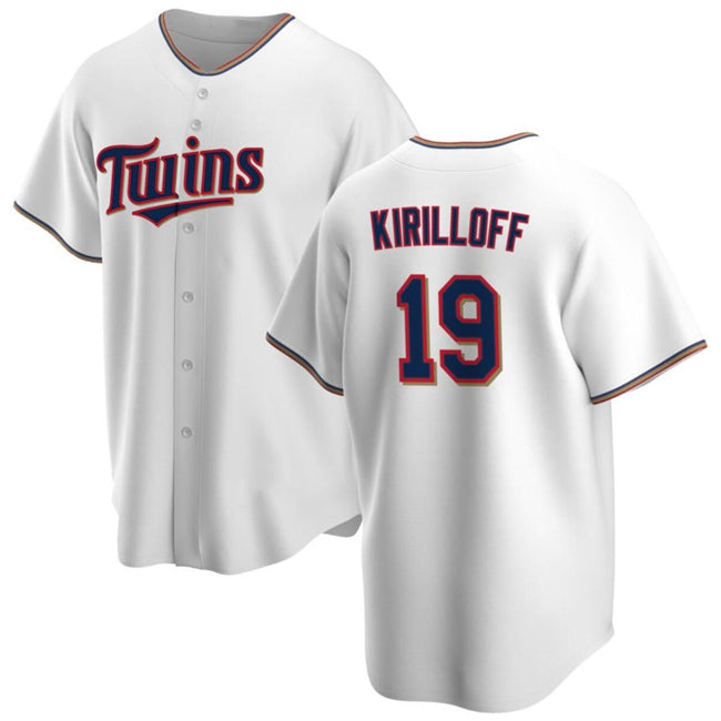 Minnesota Twins #19 Alex Kirilloff White BFRAILEY Cool Base Stitched Jersey 2